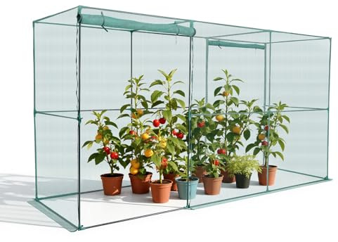 VEVOR Jaula de Cultivo Protectora para Plantas, con Puerta con Cremallera, Resistente al Viento, Cubierta para Bancales Elevados de Exterior, para Jardín, Patio y Césped, 3560 x 1200 x 1940 mm