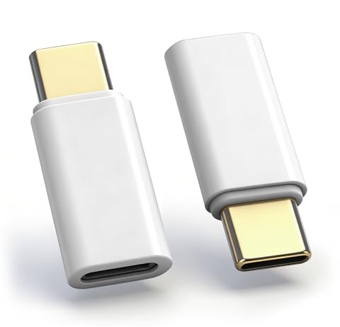 Seminer Adaptador Lighting Hembra a USB-C Macho (Pack de 2) 60 W | Compatible para iPhone 17/16 Pro Max Plus, iPad Pro/Air, No Compatible con Audio/OTG, Blanco
