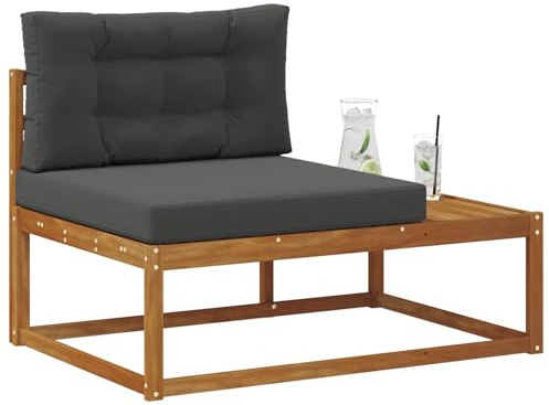 vidaXL Outdoor Endsofa Natur 115 x 83 x 73 cm Massivholz Akazie, Balkon, Moderne Gartenmöbel, Modulares Outdoor-Design, Langlebiges Sofa, Flexible Wohnkonfiguration