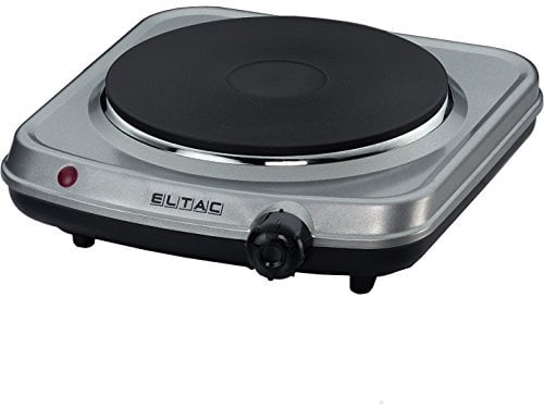 ELTAC Einzelkochplatte EK 18 - 1 Gussheizplatte, stufenlos regelbar, Überhitzungsschutz, 1500 Watt, Silbermetallic