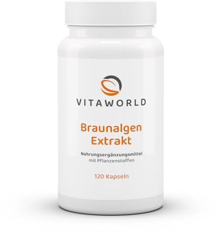 3er Pack Vita World Braunalge Extrakt 500mg 3 x 120 Kapseln Apotheker-Herstellung - Vegan