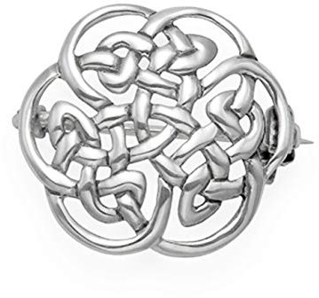 Broche celtique ronde en argent sterling – Dimensions : 20 mm. Poids : 3 g. Broche celtique en argent présentée dans un coffret cadeau – 9018/HN