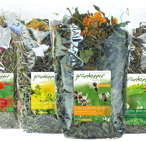 grünhopper Herbes sauvages - Snack pour lapin - Lot de 4 - 470 g