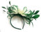 Caprilite Mix Swirl Fascinator Hut auf Stirnband Hochzeit Ascot Rennen maßgeschneiderte Sinamay für Damen, Grün / Creme, Einheitsgröße