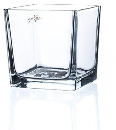 Teelichthalter Windlicht Cube quadratisch H. 12cm 12x12cm Glas Sandra Rich