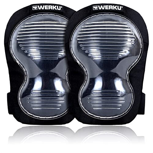Werku WK100290, Rodilleras, Protección Máxima 100 N, Cuerpo de PVC y Poliéster 600D, Relleno de Espuma y Aire Inyectado, Antideslizante, Antimarca, Antirayadura e Impermeable