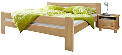 TiCAA Einzelbett Doppelbett Bert Massivholz Kiefer 140 x 200 cm