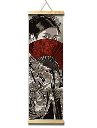 Crewell hochauflösendes Leinwand-Gemälde, Wall-Art-Poster, Heimdekoration im japanischen Stil, hängendes Bild für Wohn- und Schlafzimmer, B, 30 * 96cm