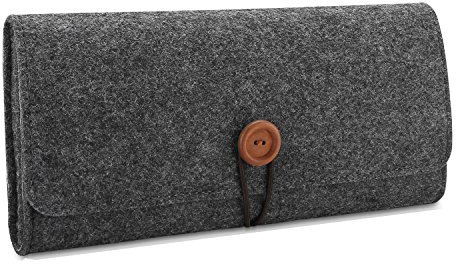 ProCase Carrying Case for Nintendo Switch OLED & Nintendo Switch, Portable Travel Bag Ultra Slim Felt Pouch with 5 Game Cartridges Holders a Bit Large for Switch Lite -Black