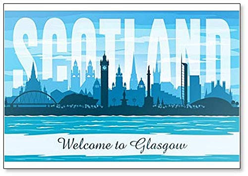 Glasgow Kühlschrankmagnet Scotland City Skyline