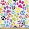 ABAKUHAUS Bunt Stoff als Meterware, Cartoon Hund Pfote Spuren, Qualitäts Stoff Dekorativer Polster Heimtextilienstoff, 2M (148x200cm),Lila Blaues Grün