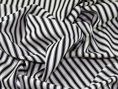 Minerva Crafts Leinen-Stoff, gestreift, Meterware, Schwarz