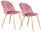 EGOONM Sedie da Pranzo Sedie Set di 2,Sedia in Stile Nordico in Velluto con Gambe in Metallo Sedie da Cucina (Rosa)