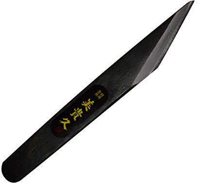 Coltello Kiridashi giapponese destro, per falegnameria, forgiato a mano in Giappone, (nero, 21 mm)