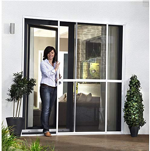 Insektenschutz Doppelschiebetür Compfort Schiebetür Fliegengitter Tür B/H 240 x 240 cm Rahmenfarbe: Weiß