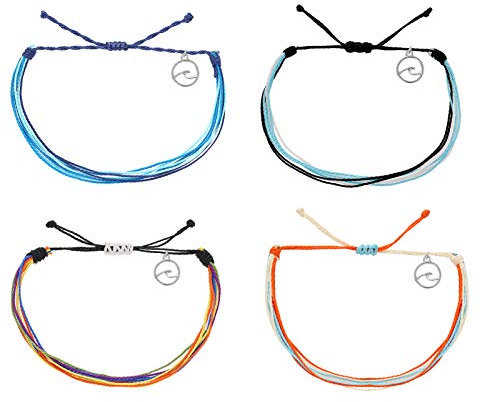 HUASAI Bracelets de cheville étanches pour femme - Pour l'été, la plage, les vagues - Réglables - Fait à la main - Bracelets d'amitié pour l'été, 6.7 inch, corde, cire, Pas de gemme
