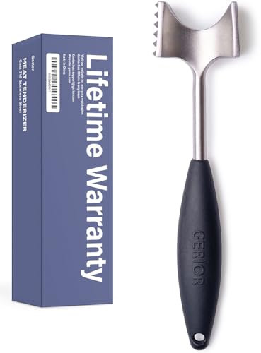 Cast Stainless Steel Meat Tenderizer - Heavy Duty Dishwasher Safe Hammer Mallet Tool & Chicken Pounder
