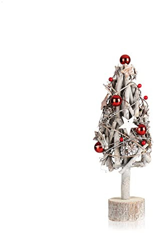 COM-FOUR® Deko-Weihnachtsbaum, dekorativer Kleiner Schmuckbaum, tolle Tischdeko, optimal für die Adventszeit, ergänzt Kränze und Girlanden (Baum XL)