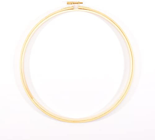 Vaessen Creative 701003-004 Bambus Stickrahmen zum Basteln, Ø 25 cm, Traumfänger, Kreuzstich Rahmen, Kranz Ring für Makramee Wand hängend, häkeln, Boho-Dekor und mehr, Metall, Natur