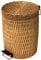 XinYuan Pedal Bins Kitchen Bin Bathroom Bin Handmade Rattan Trash Can (Color : Yellow, Size : 18.5 * 26CM-3L)