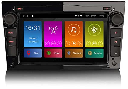Erisin 7 Zoll Android 11 Car Stereo with Sat Nav Head Unit For Vauxhall Astra Corsa C Corsa D Zafira Combo Vectra Meriva Signum Support CarPlay DAB+ Bluetooth Wifi DVR GPS USB SWC 4G DSP RDS FM