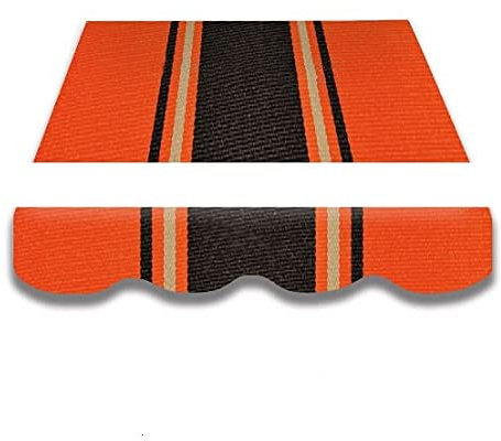 home Trends Markisentuch Markisenbespannung Zeltstoffe Sonnenschutz Ersatzstoffe Markisenstoffen Diverse Farben mit Volant fertig genäht mit Umrandung (3.5 x 3 m, SPD071)
