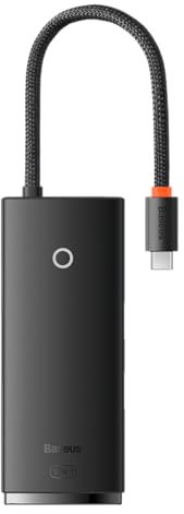 Baseus HUB Lite Series 5-in-1 adapter (Type-C to 3xUSB-A 3.0 5Gb/s, HDMI) cable 0.2m, Black (WKQX040001)