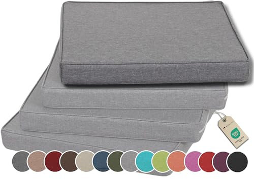 Gutekissen® Stuhlkissen Polsterauflage Auflage für Stühle/Bänke für Haus und Garten Sitzauflage Gartenkissen Sitzkissen viele Farben FK5 (60x60, Grau, 1)