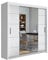 COMFATRA Porto 203cm Double Wardrobe with Sliding Doors Mirror Wardrobe, 2 Door Wardrobe with Hanging Rails & Adjustable Shelves, Space Saving Wardrobe for Bedroom Furniture (White)