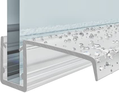 Shower Door Deflector Seal | 4-6mm to 8mm Glass Versions | Pivot Door Shower Seal Strip Model S8 (4-6mm Glass 850mm)