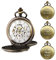 TREEWETO Herren Taschenuhr Personalisiert Gravur Taschenuhr mit Kette Klassische Jahrgang Mechanische Geschenke Geschenk zum Hochzeit Trauzeugen Bräutigam Bester Mann, Bronze