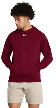Under Armour Herren Rival Fleece Hoodie Sweatshirt, (625) Cardinal/White, Large