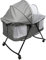 HUOLE 2 in 1 Baby Bett mit Rollen, Matratze, Beistellbett Baby und Freistehendes Kinderbett, Nachttisch Baby Krippe Faltbar,Stubenwagen Bett Netz106*92 * 55cm-grau