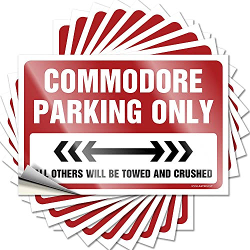 Dsoluuing Autoaufkleber Commodore Parking Only Lustiger Aufkleber 10 Stück Autoaufkleber für Männer Werkzeugkasten Aufkleber (Größe: 8 x 12 cm)