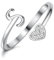 Milacolato 925 Sterling Silber Herz Initial Ringe für Frauen Mädchen 18K Gold Plated Initial Herz Stapelbar Ringe Einstellbare Initial Ringe für Teenager Heart Alphabet Buchstaben Ringe Damen