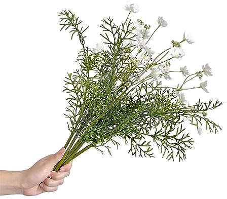 LNGODEHO 6 Stück künstliche Seiden-Gänseblümchen, Kunststoff-Blumenstrauß, realistische DIY-Grünsträucher, Pflanzen für drinnen und draußen, Heimdekoration, Tischdekoration und Blumenarrangement