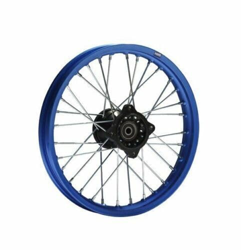 HMParts Alu Felge 14 Zoll vorne Eloxiert Typ 2 Geeignet für Fast alle Modelle mit 15 mm Achse Dirt Bike, Pit Bike, XMOTOS, Motocross (Blau)