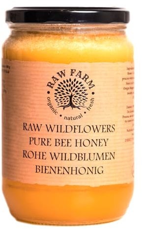 900 g Reiner, Roher Wildblumen Honig 100% Natürlichen – Ungefiltert, Ungeheizt, Nicht Pasteurisiert, direkt aus dem Bienenstock, Europäisches Produkt