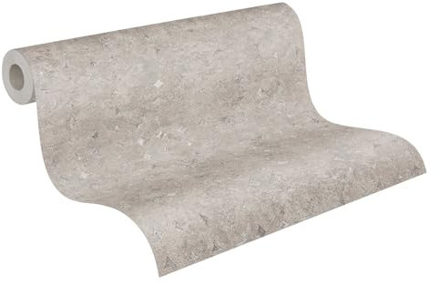 Livingwalls Tapete 396562 Used Look mit Rauten - hochwertige Tapete Beton in Beige mit Design Elementen und Glanzeffekt - Wandtapete für verschiedene Räume auf 10,05m x 0,53m