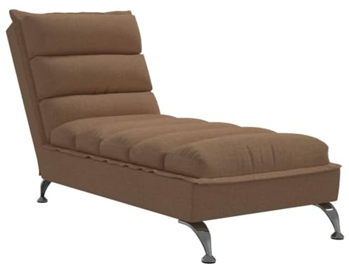 vidaXL Chaiselongue mit Kissen Braun Stoff