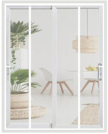 Mosquitera para ventana - mosquitera grande de 235x270 cm para ventana - cortina mosquitera con cierre adhesivo - para uso interior y exterior, blanco