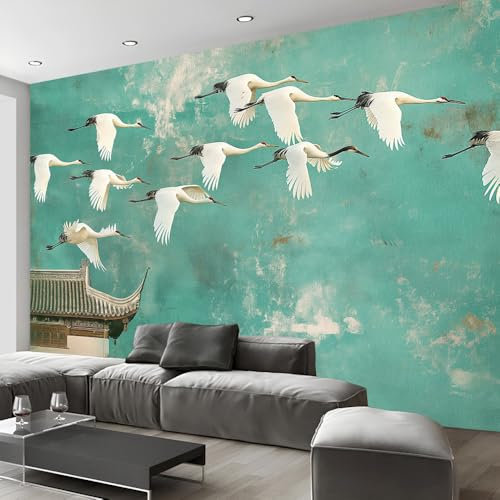 Tapete Selbstklebend Retro Wandtattoo Dekorative Möbelfolie Dekorfolie Panel Wandaufkleber Wandposter Wandsticker - Vintage-Kran Wandbild Bilder Wohnzimmer Schlafzimmer Deco