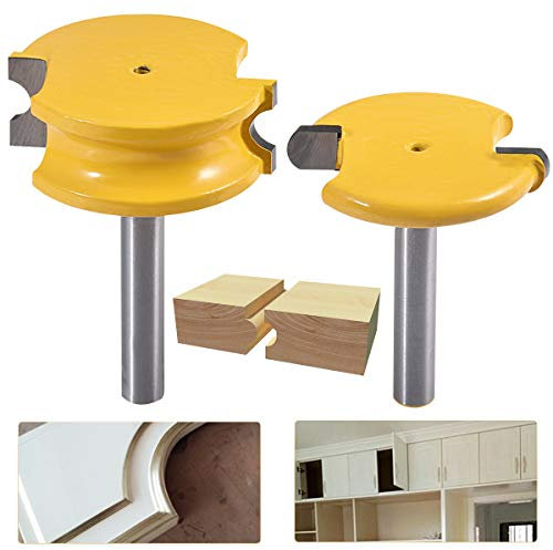HOHXEN 2pcs/Set Router Bit 1/4 Shank 1-1/2 Diameter Canoe Flute and Bead Router Bit Sets for Woodworking Cutting Tool