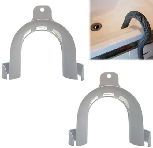 Tuyau d'évacuation Support,Crochet pour Tuyau de Sortie Universel,Tuyau Vidange Machine a Laver,Coudes de Fixation Universels à pour Tous les Lave-Linge et Lave-vaisselle,2 Pièces,Gris 
