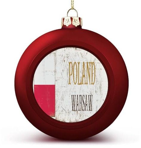 Polen Warschau Weihnachtskugeln Ornamente Polen Weihnachtsschmuck Baumkugeln für Urlaub Hochzeit Party Dekoration Xmas Hängende Kugeln Baumschmuck