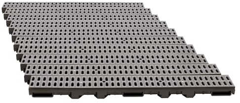ScarMaxx - 10m Entwässerungsrinne - Bodenrinne - Regenwasser Ablauf - A15 Bauhöhe 60 mm - Komplett Set - für Eck und Kreuzverbindung - Stegrost Klassisch Grau - 13x1000x6cm
