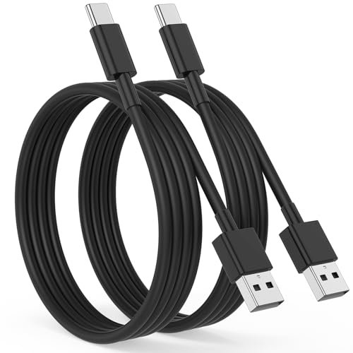 Cable USB C pour iPhone 16 15 Pro Max Plus,USB C vers USB Charge Rapide [2M/Lot de 2] Câble USB Type C Cable Voiture pour Apple CarPlay Compatible avec Samsung S25 S24 S23,iPad Pro-Noir