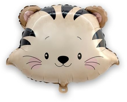 YuBeiKoo Dschungel Safari Luftballons, 6 Stück Folienballon Tiger | Helium Ballon, Ungiftig, Robust, Tiger Luftballons, Tiger Deko Geburtstag, Kinder Geburtstag Party Deko