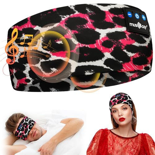 MUSICOZY Bluetooth Sleep Headphones, Wireless Headband Headphones for Sleeping & Side Sleepers, Comfortable Music Headphones with Microphone & 16Hrs Playing, Gifts for Travel,Relaxtion,Nap,Sport