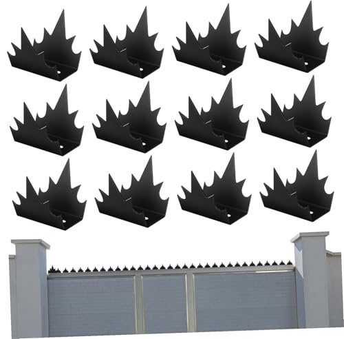 CORHAD Sicherheitsspitzen für Zäune aus Metall Anti Kletter Zaunspitzen 12 Stück Robuste Zaunschutzspitzen zur Mauersicherung Selbstinstallierbar für Garten und Terrasse